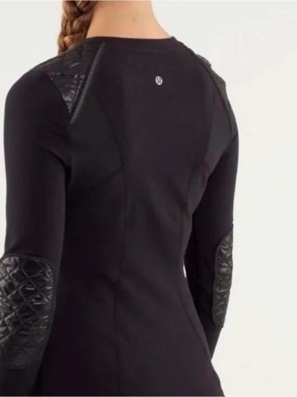 Lululemon Ice Queen Black Long Sleeve Athletic Top with Quilted Accents